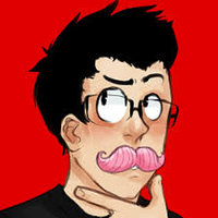 Markiplier drawing of Markiplier with a pink mustache