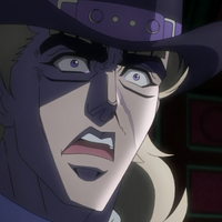 Even Speedwagon Is Afraid! character Robert Edward O. Speedwagon from Jojo's Bizarre Adventure looking alarmed