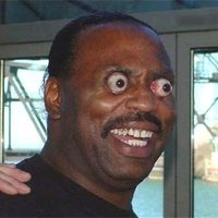 black man with bulging eyeballs