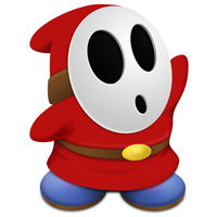 Shy Guy Shy Guy creature in a red robe and a white featureless mask