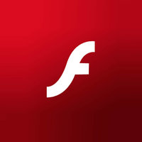 Adobe Flash logo white on red