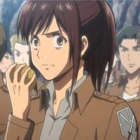 Potato Girl Anime girl in uniform eating a potato