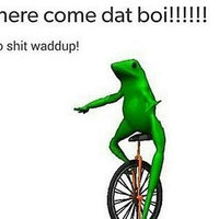 dat boi meme depicting a frog on tricycle