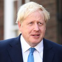 Boris Johnson A photo of Boris Johnson outside UK parliament.