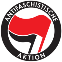 Antifa logo red black and white ANTIFASCHISTISCHE AKTION