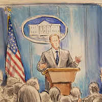 CNN White House Press Briefing Sketch