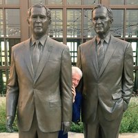Bill Clinton Between Two Bushes Photograph