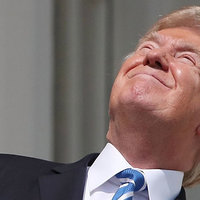 Donald Trump Staring at Eclipse meme.