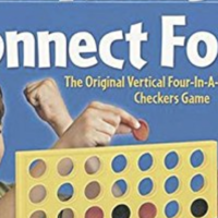 Connect Four box of the connect four game the original vertical four in a row checkers game