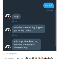 This is Police Scotland remove the tweets immediately