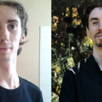 Two photos of Morgan Lahaye 