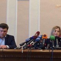 Natalia Poklonskaya Behind Microphones