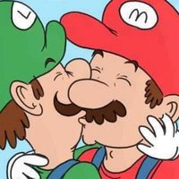 Mario and Luigi Kissing