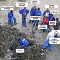 single worker digging hole