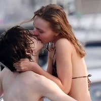 Timothée Chamalet and Lily Rose Depp Kissing