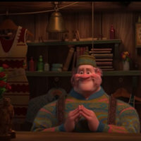 Yoo-hoo Big Summer Blowout Oaken from Frozen touching his fingers together