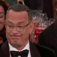 Tom Hanks' Golden Globe Grimace Tom Hanks' Golden Globe Grimace
