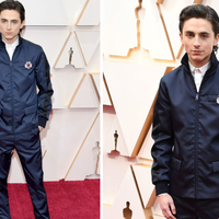 Timothée Chalamet's 2020 Oscars Outfit actor timothee chalamet in prada workers blue suit awards academy awards