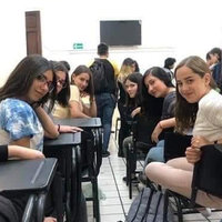Girls in Class Looking Back