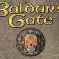 Baldur's Gate logo skull with glowing eyes