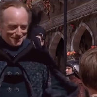 We Will Watch Your Career With Great Interest Ian McDiarmid as Sheev Palpatine looking at Jake Lloyd as Anakin skywalker and saying We Will Watch Your Career With Great Interest in Star wars episode i the phantom menace.