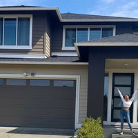 A photograph posted by twitter user @sarvanieloheimo outside of her house that she purchased with money made on onlyfans