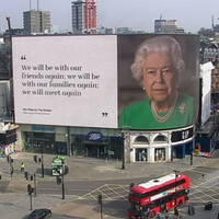 Queen Elizabeth On A Billboard
