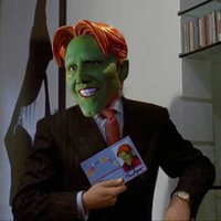 Photoshop edit of jamie kennedy in son of the mask over an image from the film american psycho