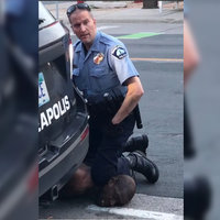 Death of George Floyd Police officer kneeling on the neck of George Floyd killing him