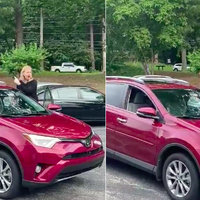 images of woman screaming from her car about voter suppression in atlanta georgia