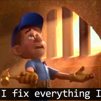 Why Do I Fix Everything I Touch Fix it Felix holding a golden hammer while looking upwards in despair why do I fix everything I touch?