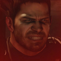 Chris Redfield clenched teeth
