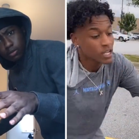 guy reaching for the camera and another guy running with a bottle of water