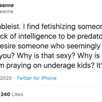 widely mocked tweet which claims the concept of a "himbo" is ableist and leads to preying on children