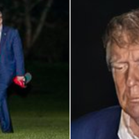 Defeated Donald Trump Walking