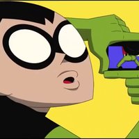 scene from teen titans go movie where robin sings about seeing his butt in theaters