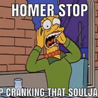 Marge Simpson screaming in panic HOMER STOP STOP CRANKING THAT SOULJA BOY