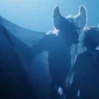 Batman Forever scene of Bruce Wayne facing a giant bat