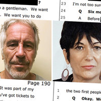Epstein Files Epstein Files excerpts alongside photos of Jeffrey Epstein and Ghislaine Maxwell