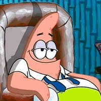 picture of patrci star watching tv