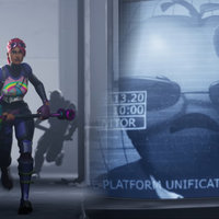 Fortnite App Store Removal / #FreeFortnite Fortnite character breaking a screen with a Rainbow Smash Pickaxe