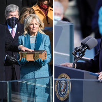 Inauguration of Joe Biden Joe Biden inauguration ceremony speech and swearing in on the Bible.