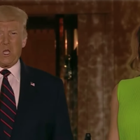 Melania Trump's Green RNC Dress edited green screen dress of melania trump at the republican national conventions