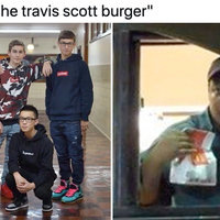 a group of boys wearing supreme and a shocked mcdonald's employee