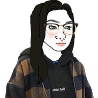 Doomer Tradwife Wojak character with black hair, glasses and a septum piercing.