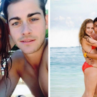 asian and white couples posing at the beach