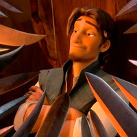 Flynn Rider from Tangled surrounded by swords