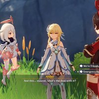 Paimon Emergency Food dialogue scene from the game Genshin Impact.