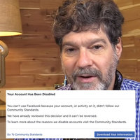 Bret Weinstein 2020 Facebook Ban Bret Weinstein alongside the message that he had been banned from Facebook