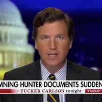 Tucker Carlson's Missing Hunter Biden Documents Tucker Carlson during his nightly broadcast with the chyron "damning hunter documents suddenly vanish" overlaid on the image